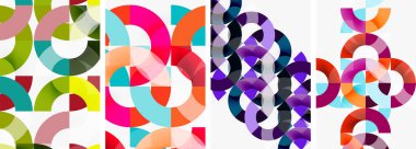 Yuvarlak çizgiler ve posterler. Duvar kağıdı, bayrak, arkaplan, kart, kitap illüstrasyonu için vektör illüstrasyonu, iniş sayfası