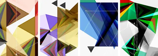 Driehoek Mix Geometrisch Concept Poster Ontwerpen Voor Behang Visitekaartje Omslag — Stockvector