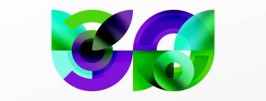 Çember geometrik soyut vektör arkaplanı