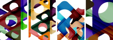 Çekici üçgenler içeren soyut arkaplan seti. Geometri ve stilin uyumlu karışımı, bu tasarımlar modern yetenekler getiriyor.