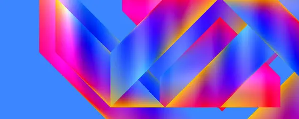 Formas Geométricas Metálicas Coloridas Ilustração Vetorial Para Papel Parede Bandeira — Vetor de Stock
