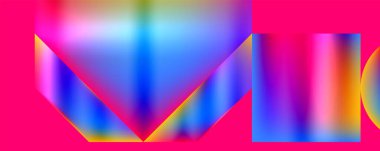 Renkli metalik geometrik şekiller. Duvar Kağıdı, Sancak, Arkaplan, Kart, Kitap İllüstrasyonu, İniş Sayfası