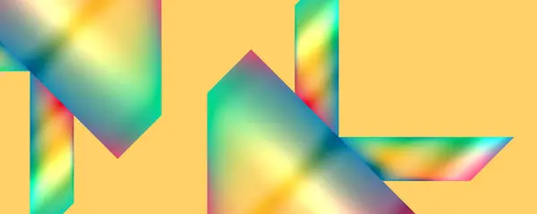 Formes Géométriques Métalliques Colorées Illustration Vectorielle Pour Papier Peint Bannière — Image vectorielle