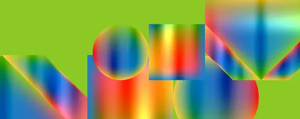 Barevné Kovové Geometrické Tvary Vektorové Ilustrace Pro Tapetu Nápis Pozadí — Stockový vektor