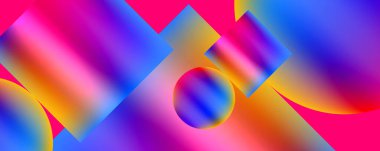 Renkli metalik geometrik şekiller. Duvar Kağıdı, Sancak, Arkaplan, Kart, Kitap İllüstrasyonu, İniş Sayfası