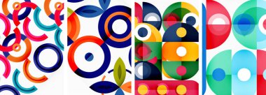 Çemberler ve halkalar geometrik arka planlar. Duvar kağıdı, kartvizit, kapak, poster, afiş, broşür, başlık, web sitesi posterleri