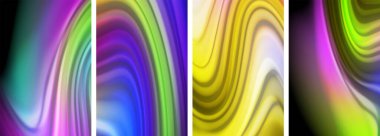 Gökkuşağı renkli sıvı. Duvar kağıdı, kartvizit, kapak, poster, afiş, broşür, başlık, web sitesi için dalga çizgileri posteri