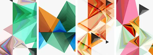 Trójkąt Mieszanka Geometryczne Koncepcja Plakat Projekty Tapety Wizytówka Okładka Plakat — Wektor stockowy