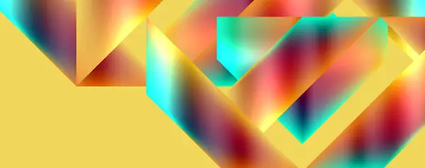 Colore Neon Astratto Forme Geometriche Disegno Sfondo Illustrazione Vettoriale Carta — Vettoriale Stock
