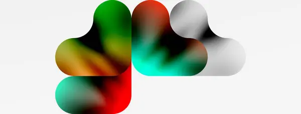Barva Kovové Tekutiny Geometrickými Abstraktními Tvary Vektorové Ilustrace Pro Tapetu — Stockový vektor