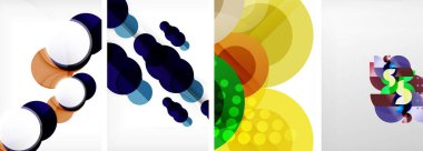 Etkileyici geometrik soyut posterler. Büyüleyici daireler, her bir dizayn şekil ve rengin uyumlu bir karışımı. Tasarımınızı modern, görsel olarak çarpıcı sanatla yükseltin