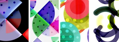 Soyut çember poster setiyle geometrik zarafet dünyası. Çemberler şekiller ve renkler senfonisiyle sarmalanır. Tasarımınız için çağdaş bir görsel ziyafet sunar.