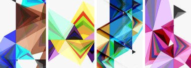 Duvar kağıdı, kartvizit, kapak, poster, afiş, broşür, başlık, web sitesi için minimalist üçgen temiz konsept posterleri