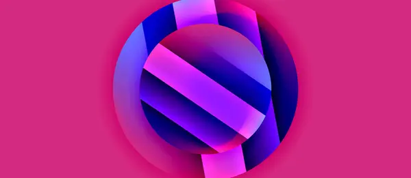 Glanzend Metaal Gloeiende Cirkels Geometrische Achtergrond Minimale Abstracte Compositie Vector — Stockvector
