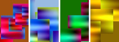 Renkli metal kare soyut poster arkaplanı