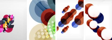 Soyut çember poster setiyle geometrik zarafet dünyası. Çemberler şekiller ve renkler senfonisiyle sarmalanır. Tasarımınız için çağdaş bir görsel ziyafet sunar.