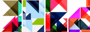 Soyut rastgele üçgen kompozisyon arkaplanları kümesi. Duvar kağıdı, kartvizit, kapak, poster, afiş, broşür, başlık, web sitesi için vektör ilülasyonu