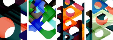 Soyut arkaplan seti, üçgenlerin dinamik etkileşimini gösteriyor. Modern tasarım ve geometrik cazibenin birleşimi