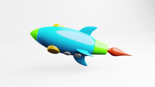 アニメーションロケットアイコン 3Dレンダリングモーショングラフィックス — ストック動画