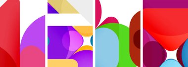 Duvar kağıdı, kartvizit, kapak, poster, afiş, broşür, başlık, web sitesi için renkli parlak geometrik soyut kompozisyonlar