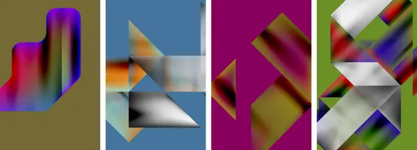 Ensemble Affiches Géométriques Abstraites Fonds Écran Abstraits Pour Papier Peint — Image vectorielle