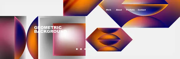 抽象的な幾何学はウェブデザインページを形作ります バナー カード ブックイラスト ランディングページのためのベクターイラスト — ストックベクタ