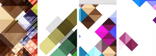 Square Abstract Poster Set Vector Illustration Wallpaper Banner Background Card — Stock Vector