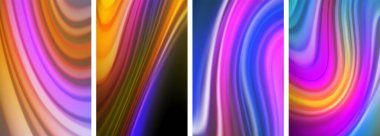Gökkuşağı renkli sıvı. Duvar kağıdı, kartvizit, kapak, poster, afiş, broşür, başlık, web sitesi için dalga çizgileri posteri