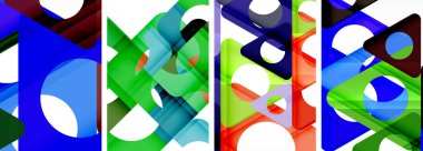 Çekici üçgenler içeren soyut arkaplan seti. Geometri ve stilin uyumlu karışımı, bu tasarımlar modern yetenekler getiriyor.