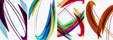 Duvar kağıdı, kartvizit, kapak, poster, afiş, broşür, başlık, web sitesi için renkli dalga çizgileri afişi