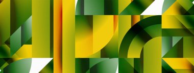 Çeşitli geometrik şekiller, dijital tasarımlar, sunumlar, web sitesi afişleri, sosyal medya paylaşımları için çağdaş tasarım için çok yönlü bir tablo sunarak, asgari soyut bir zemin üzerinde birleşir.