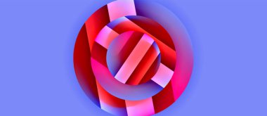 Parlak metal parlayan daireler geometrik arka plan. Asgari soyut kompozisyon. Duvar kağıdı, bayrak, arkaplan, kart, kitap illüstrasyonu için vektör illüstrasyonu, iniş sayfası