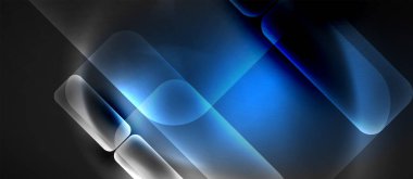 Metin veya ürün sunumu için neon cam şekilleri geometrik arkaplan. Duvar kağıdı, bayrak, arkaplan, kart, kitap illüstrasyonu için vektör illüstrasyonu, iniş sayfası