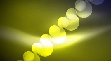 Parlak Işık Neon Baloncuk Çemberleri. Duvar kağıdı, bayrak, arkaplan, kart, kitap illüstrasyonu için vektör illüstrasyonu, iniş sayfası