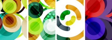 Etkileyici geometrik soyut posterler. Büyüleyici daireler, her bir dizayn şekil ve rengin uyumlu bir karışımı. Tasarımınızı modern, görsel olarak çarpıcı sanatla yükseltin