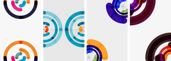 Набор Красочных Круговых Фонов Векторная Иллюстрация Обоев Баннера Фона Карточки — стоковый вектор