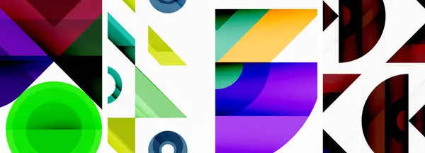 Parlak Renkli Geometrik Soyut Poster Arka Planı — Stok Vektör