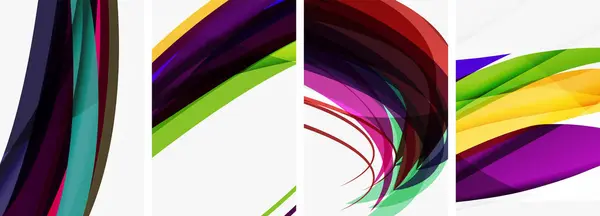 Affiches Vagues Colorées Abstraites Pour Papier Peint Carte Visite Couverture — Image vectorielle
