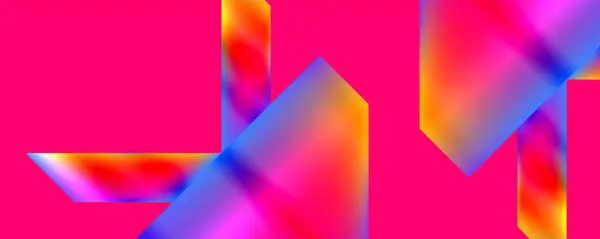 Formes Géométriques Métalliques Colorées Illustration Vectorielle Pour Papier Peint Bannière — Image vectorielle