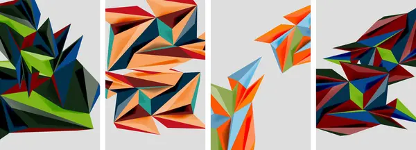 Triangle Low Poly Mosaic Posters Vector Illustration Wallpaper Banner Background — Stock Vector