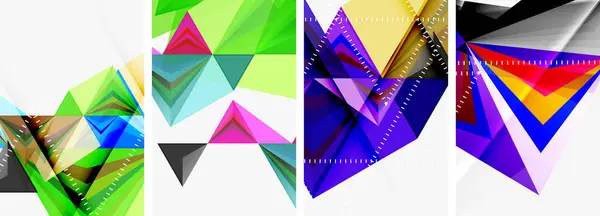 Triangolo Miscela Disegni Geometrici Concetto Poster Carta Parati Biglietto Visita — Vettoriale Stock