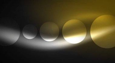 Parlak Işık Neon Baloncuk Çemberleri. Duvar kağıdı, bayrak, arkaplan, kart, kitap illüstrasyonu için vektör illüstrasyonu, iniş sayfası