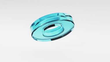 Cam çember soyut animasyon arka planı. Soyut yuvarlak şekil veya halka. Tekno fütüristik 3D canlandırma hareketi grafikleri arkaplanı