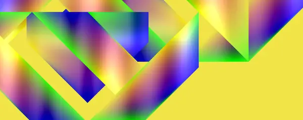 Colore Neon Astratto Forme Geometriche Disegno Sfondo Illustrazione Vettoriale Carta — Vettoriale Stock