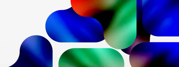 Couleur Fluide Métallique Avec Des Formes Abstraites Géométriques Illustration Vectorielle — Image vectorielle