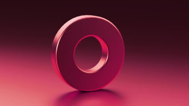 金属圆 环面旋转技术的抽象概念 3D渲染运动图形背景 — 图库视频影像