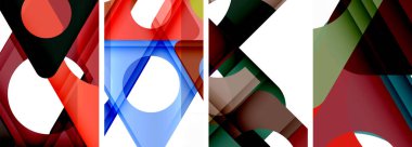 Soyut arkaplan seti, üçgenlerin dinamik etkileşimini gösteriyor. Modern tasarım ve geometrik cazibenin birleşimi