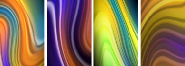 Gökkuşağı renkli sıvı. Duvar kağıdı, kartvizit, kapak, poster, afiş, broşür, başlık, web sitesi için dalga çizgileri posteri