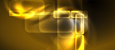 Metin veya ürün sunumu için neon cam şekilleri geometrik arkaplan. Duvar kağıdı, bayrak, arkaplan, kart, kitap illüstrasyonu için vektör illüstrasyonu, iniş sayfası