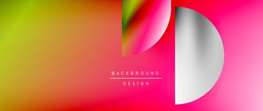 Posterler, kapaklar, afişler, broşürler, web siteleri için parlak renk çemberi ve yuvarlak element minimal geometrik soyut arkaplan